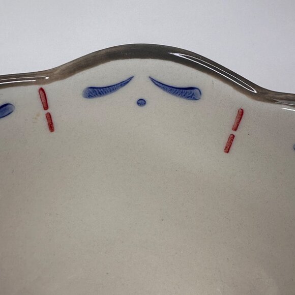 Set Of 4 Hand-Painted Southwest Aztec Boho Ceramic Bowls With Scalloped Edges - Picture 11 of 11